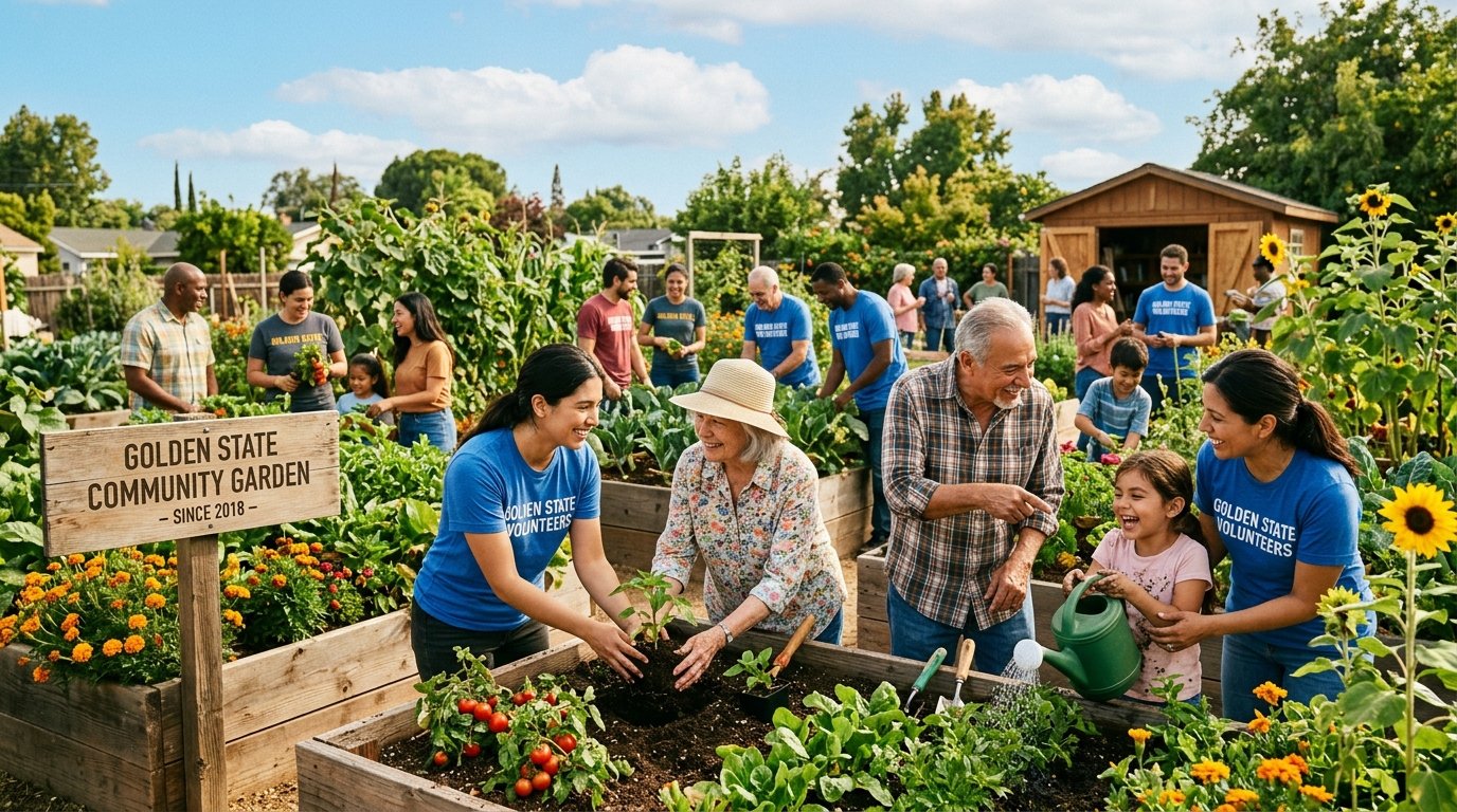 Firstwick volunteers helping at a local community garden in California